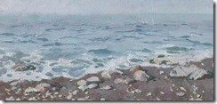 Oil landscape painting Adriatic shore by artist Daniil Belov
