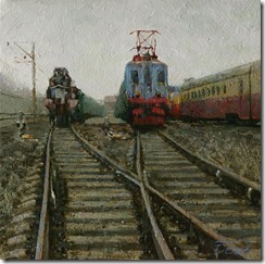 Oil landscape with Trains and railways