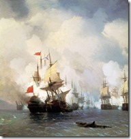 Бой в Хиосском проливе 24 июня 1770 года. 1848