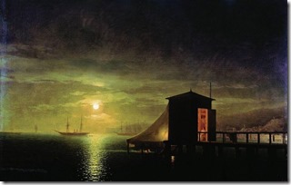 Лунная ночь. Купальня в Феодосии. 1853