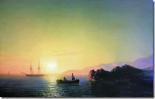 Закат солнца у крымских берегов. 1856