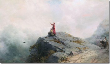 Данте указывает художнику на необыкновенные облака. 1883