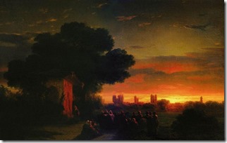 Вид в Крыму при закате солнца. 1862