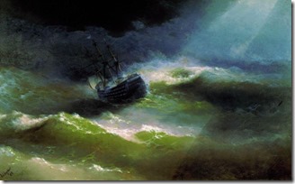 Корабль  Императрица Мария  во время шторма. 1892
