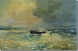 Перед Алупкой в Крыму (Лодка в море). 1894