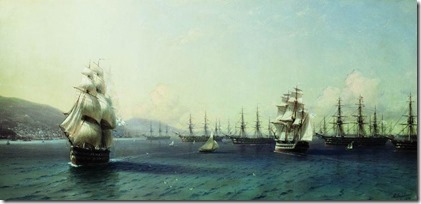 Черноморский флот в Феодосии. 1890