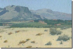 Oil landscape with desert land in Sicilia