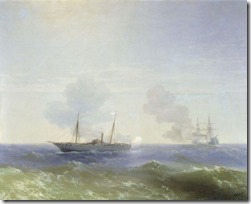Бой парохода Веста с турецким броненосцем Фехти-Буленд в Чёрном море 11 июля 1877 года.