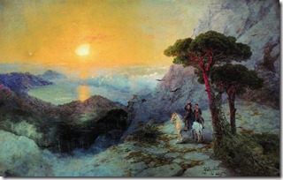 А.С. Пушкин на вершине Ай-Петри при восходе солнца. 1899