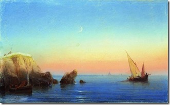 Тихое море. Скалистый берег. 1860-е