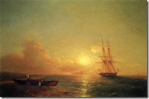 Двадцатишестипушечный корабль в виду берега. 1852