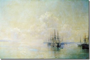 Эскадра Черноморского флота перед выходом на Севастопольский рейд. 1895
