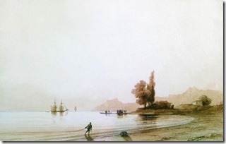 Вид на скалистый берег со стороны моря. 1845