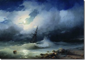 Бурное море ночью. 1853