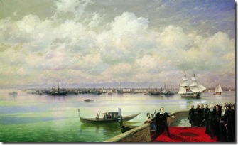 Посещение Байроном мхитаристов на острове св. Лазаря в Венеции. 1899